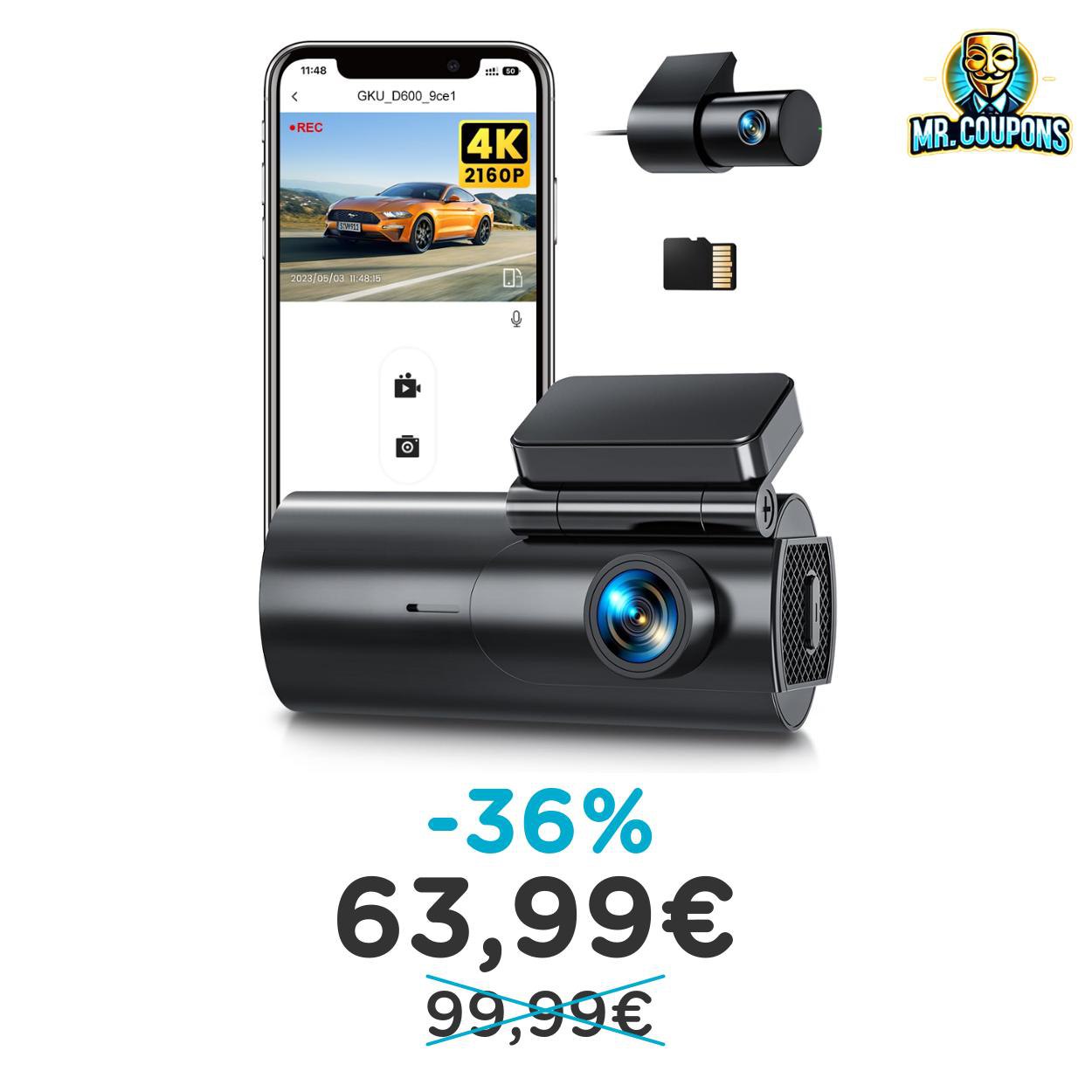 Dash Cam GKU 4K: fino al 36% di sconto Offerta
