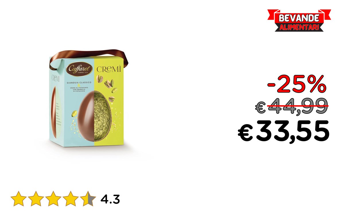 Caffarel Cremì uovo 25% offerta Deal