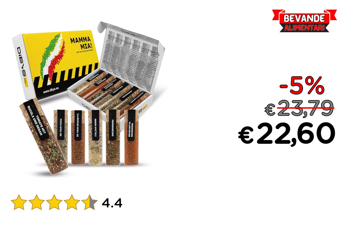 DIBYS MAMMA MIA! Set Spezie Italiane tramite il 5% di sconto sulle Offerte di Deal