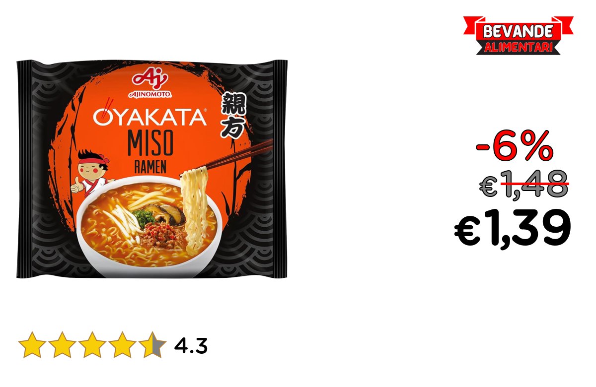 Ajinomoto Oyakata Noodles: Fino al 6% di sconto Deal