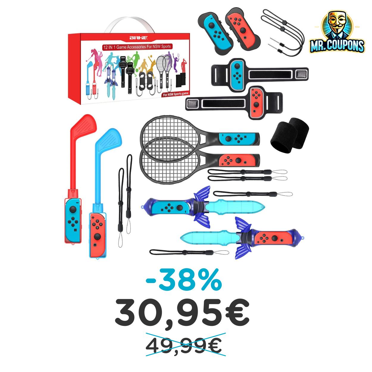 Kit 12 in 1 per Nintendo Switch: fino al 38% di sconto