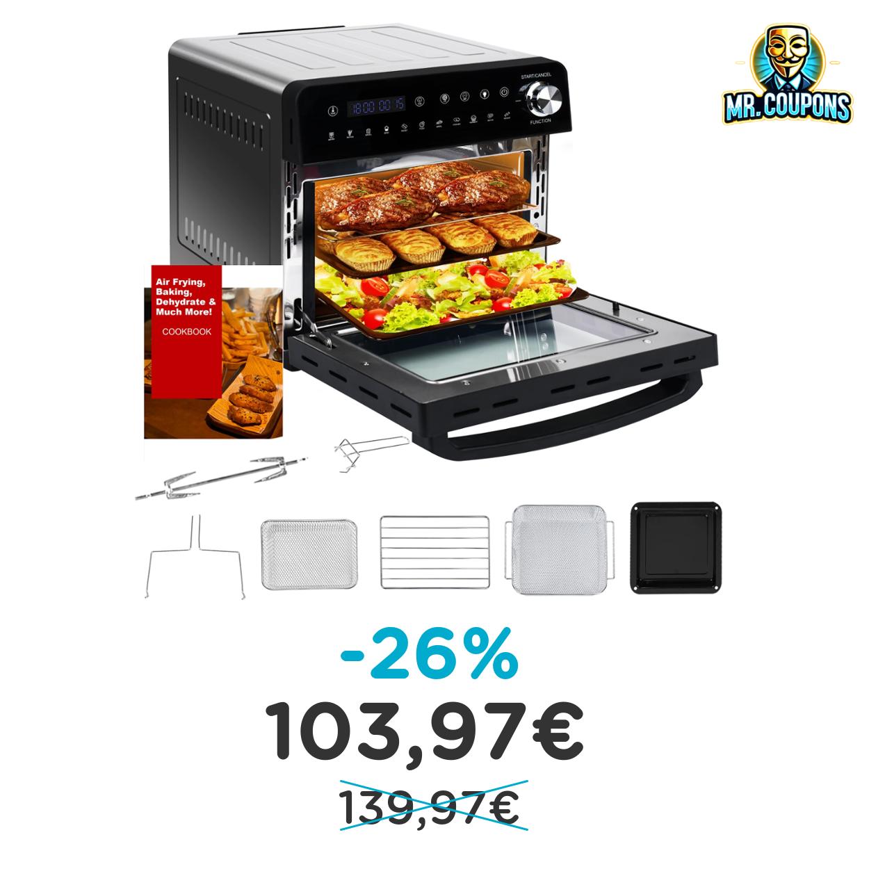 Mini forno friggitore ad aria: fino al 26% di sconto