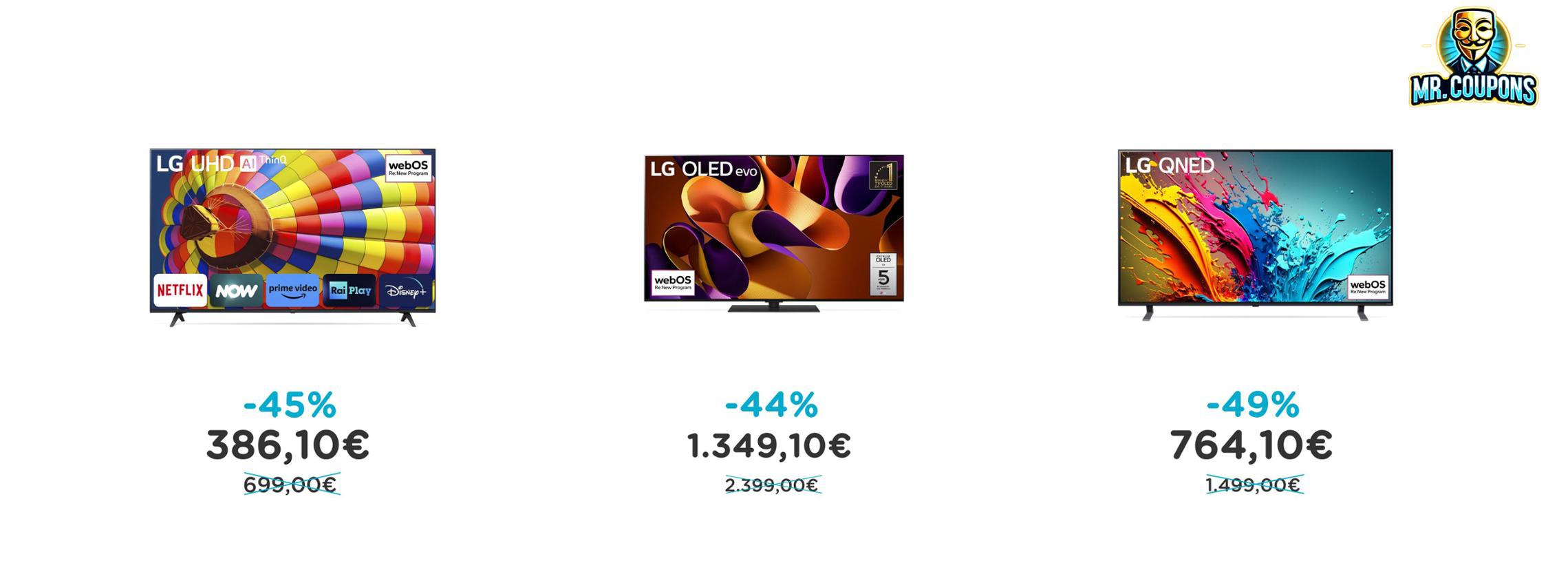 Smart TV LG UHD e OLED fino al 49% di sconto