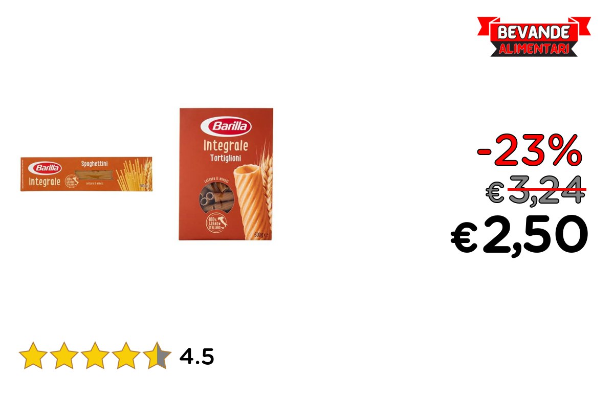 Barilla Pasta Spaghettini Integrali fino al 23% Offerta