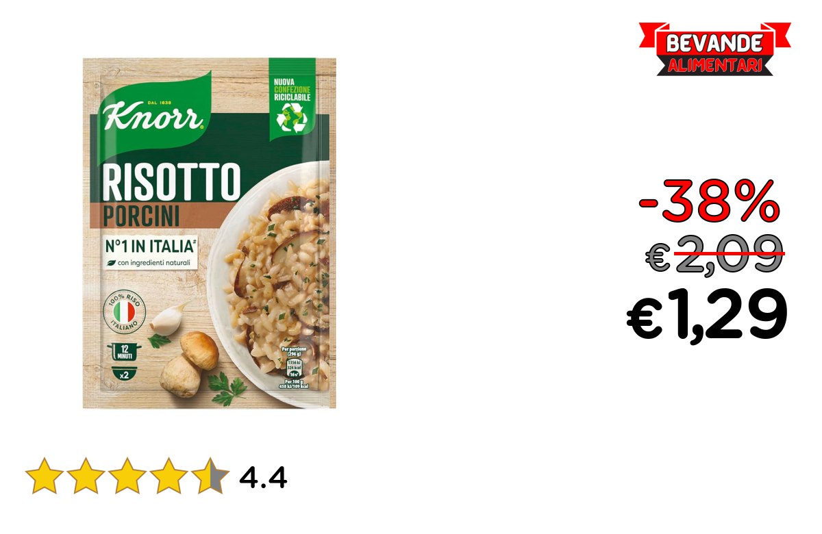 Knorr Risotto con Funghi Porcini: Sconto fino al 38%