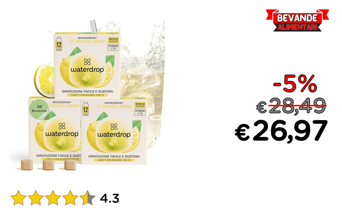 waterdrop® Tè Freddo Zero: fino a 5% di sconto Deal