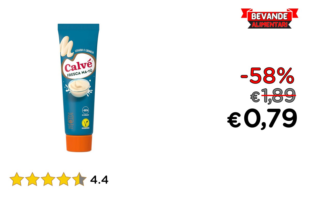 Calvé Maionese Fresca Ma-Yò fino al 58% di sconto Deal