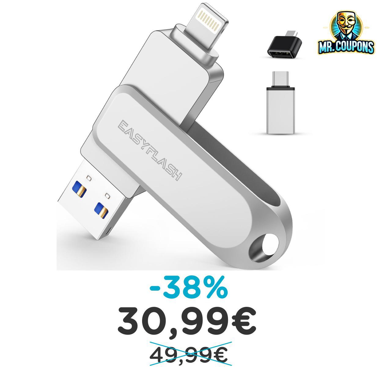Chiavetta USB 512GB MFi per iPhone: fino al 38% di sconto