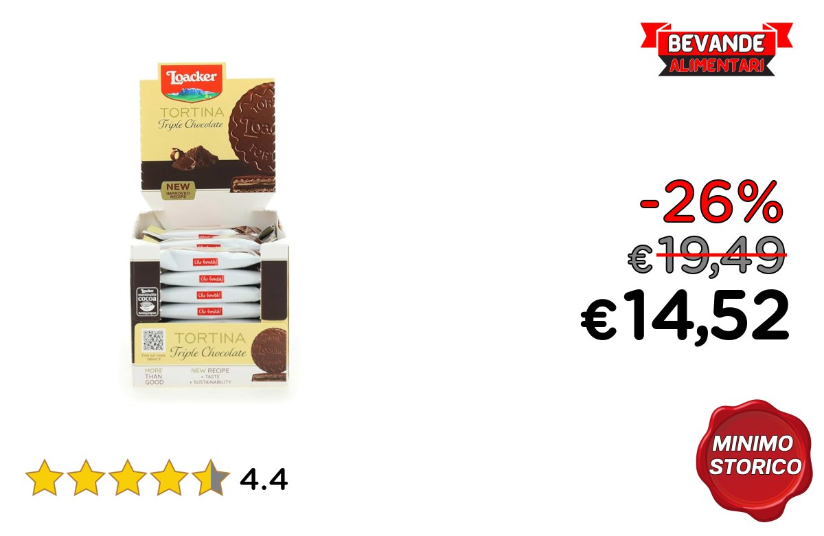 Loacker Tortina Triple Dark: fino al 26% sconto Deal