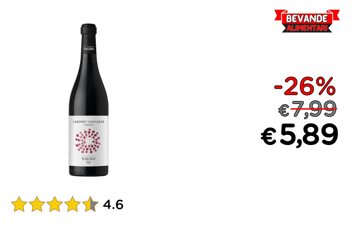 Le Tenute Valdo Cabernet Sauvignon fino al 26% di sconto