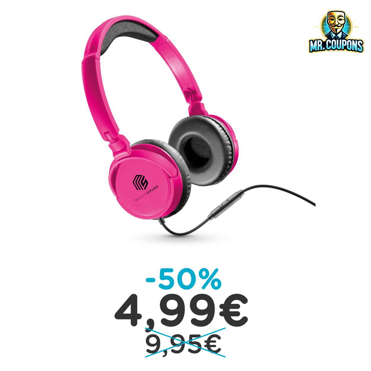 Cuffie Music Sound rosa fino al 50% di sconto Deal