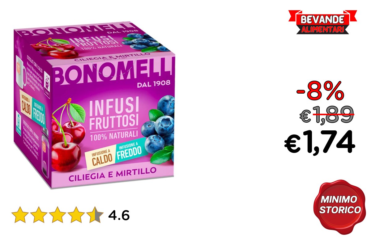 Bonomelli Infusi Fruttosi: fino all’8% di sconto Deal