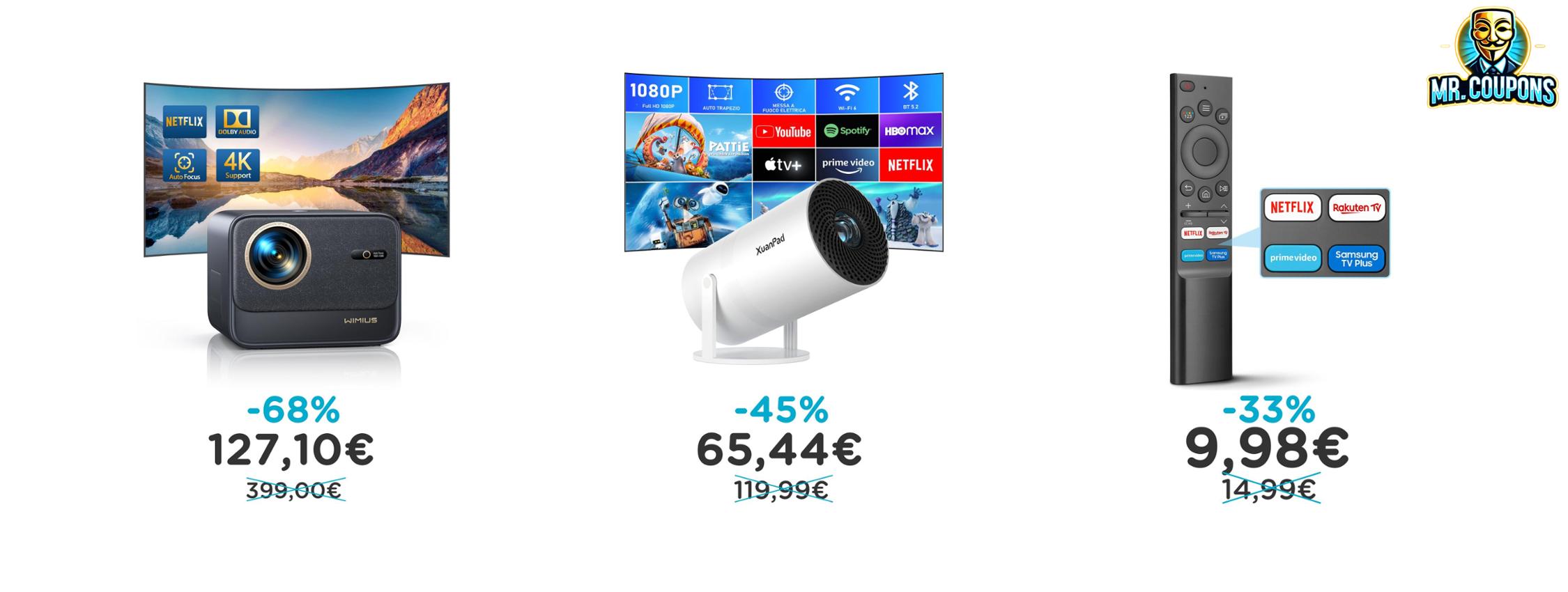 Proiettore 4K WiMiUS: Fino al 68% di sconto Deal