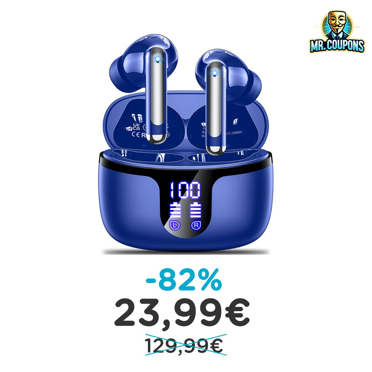 Cuffie Bluetooth HiFi 82% di sconto su Amazon
