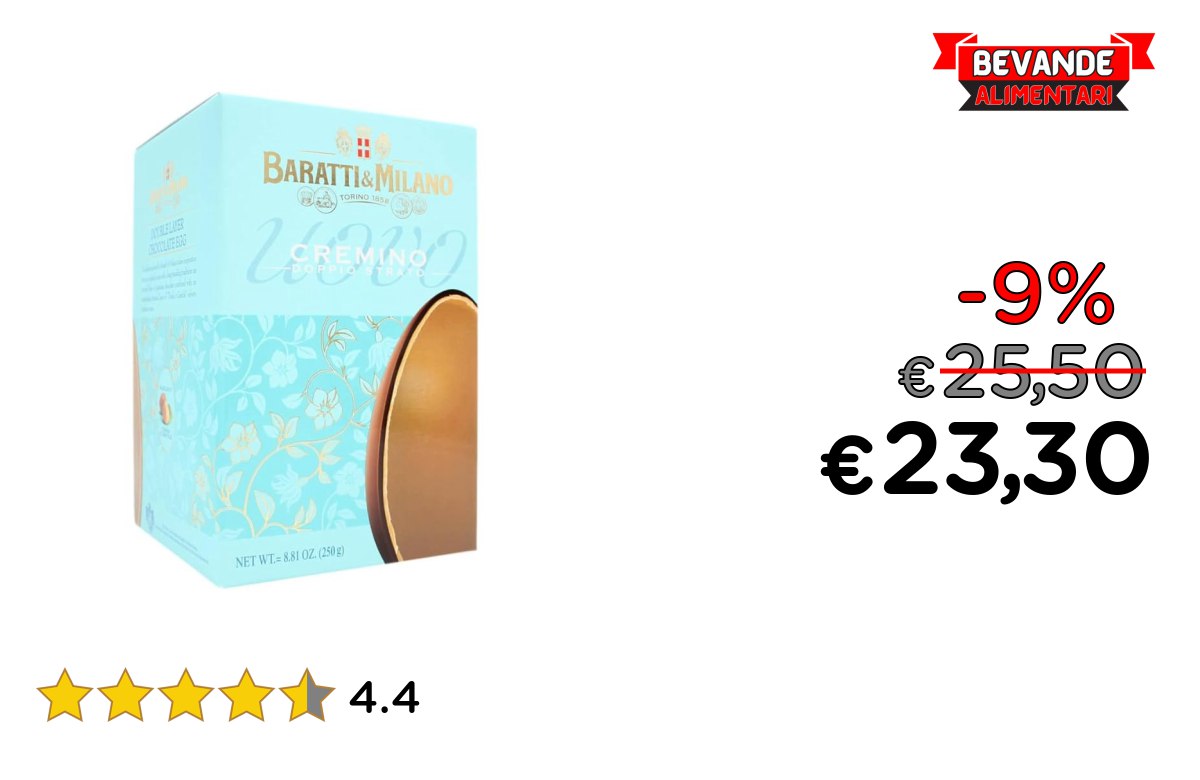 Baratti & Milano Cremino: fino al 9% di sconto