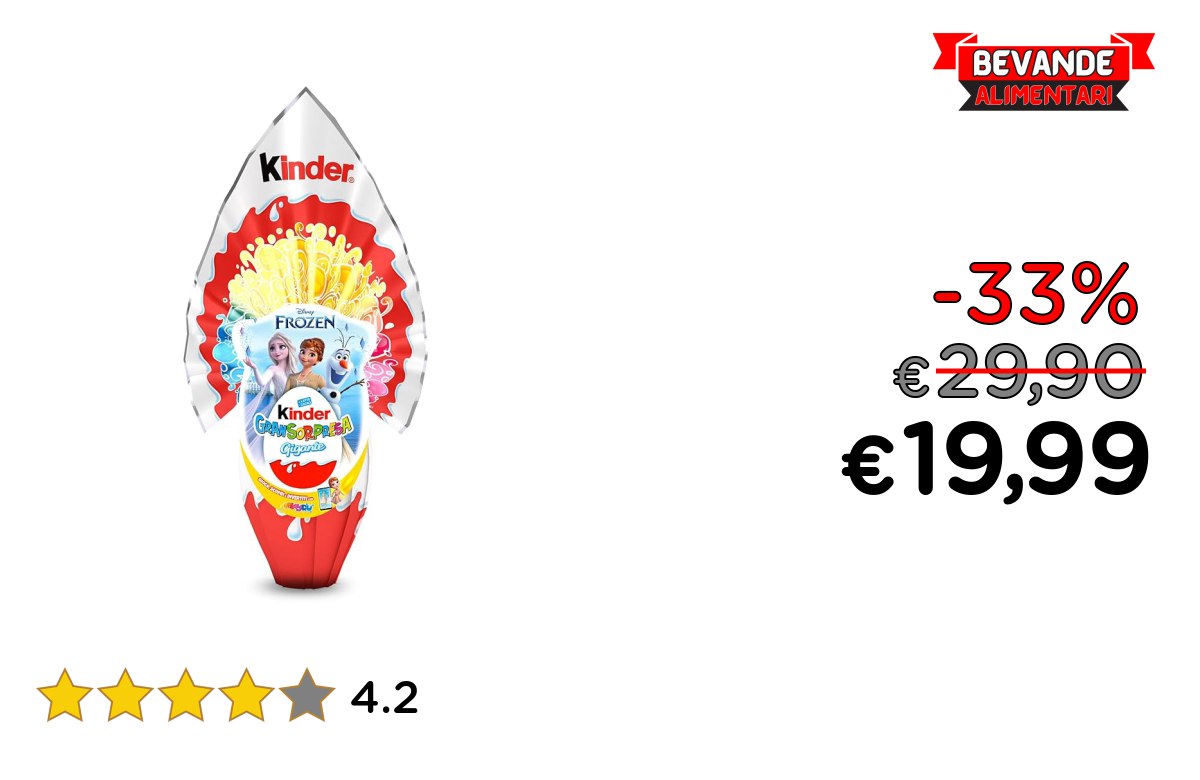 Kinder GranSorpresa Frozen: fino al 33% di sconto