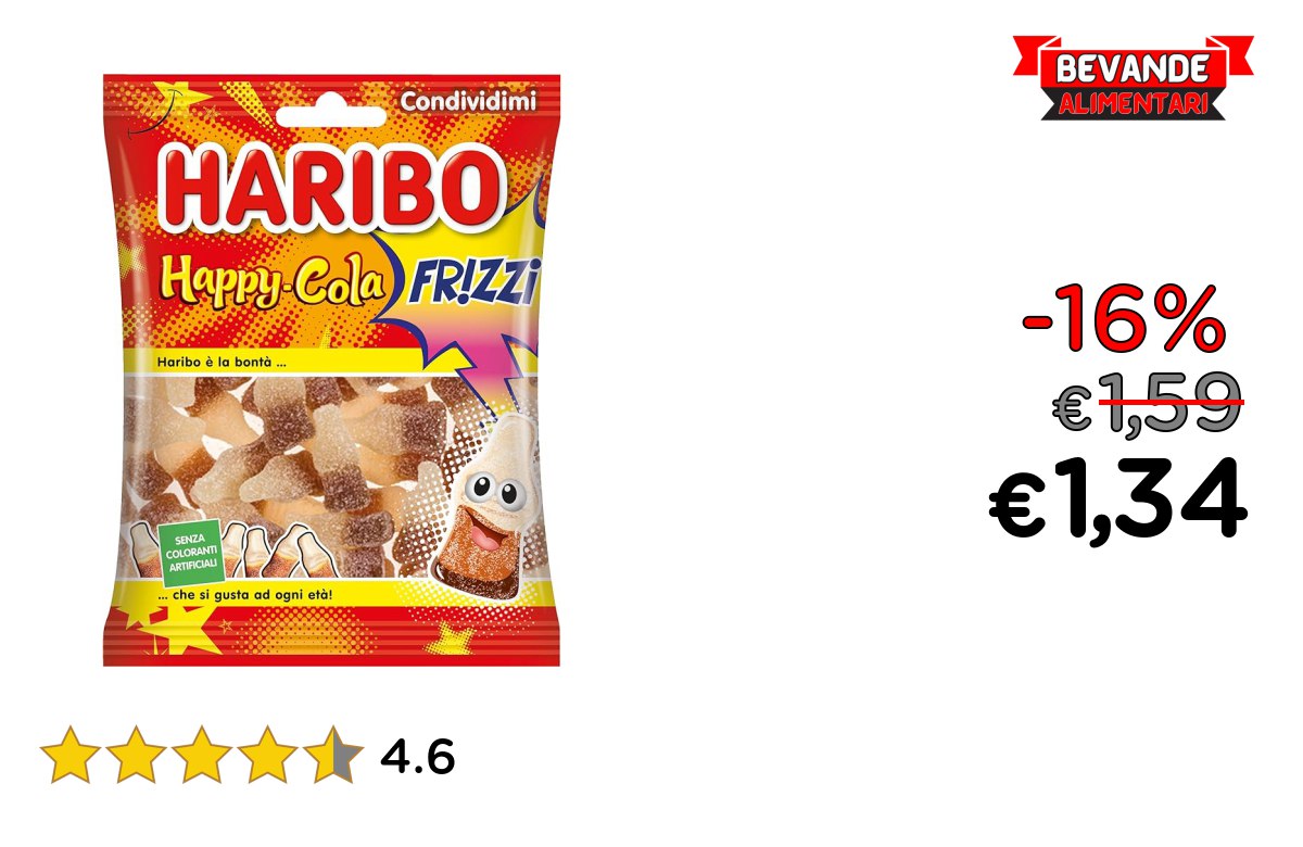 Haribo Happy Cola Frizzi fino al 16% di sconto Deal